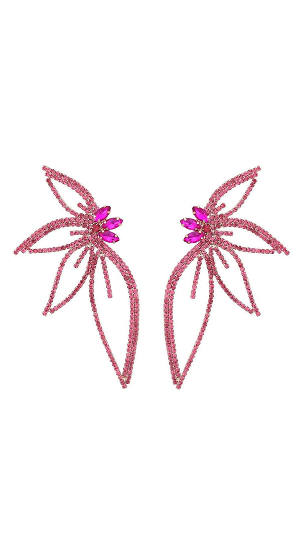 AIIZIE CRYSTAL FLOWER EARRINGS IN PINK - product image