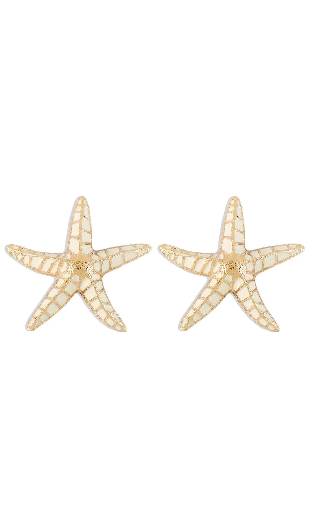 STARFISH EARRINGS IN BEIGE