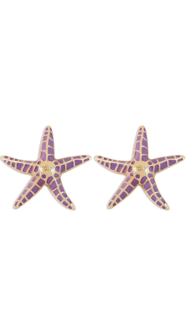 AIIZIE STARFISH EARRINGS IN PURPLE - product image