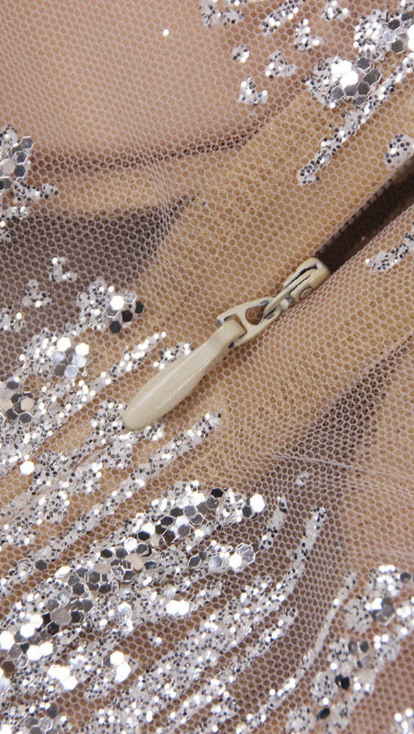 AIIZIE SEQUIN SLIPT MIDI DRESS - product image