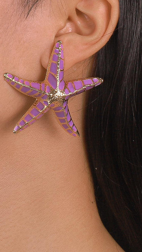 STARFISH EARRINGS IN PURPLE
