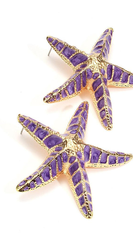STARFISH EARRINGS IN PURPLE