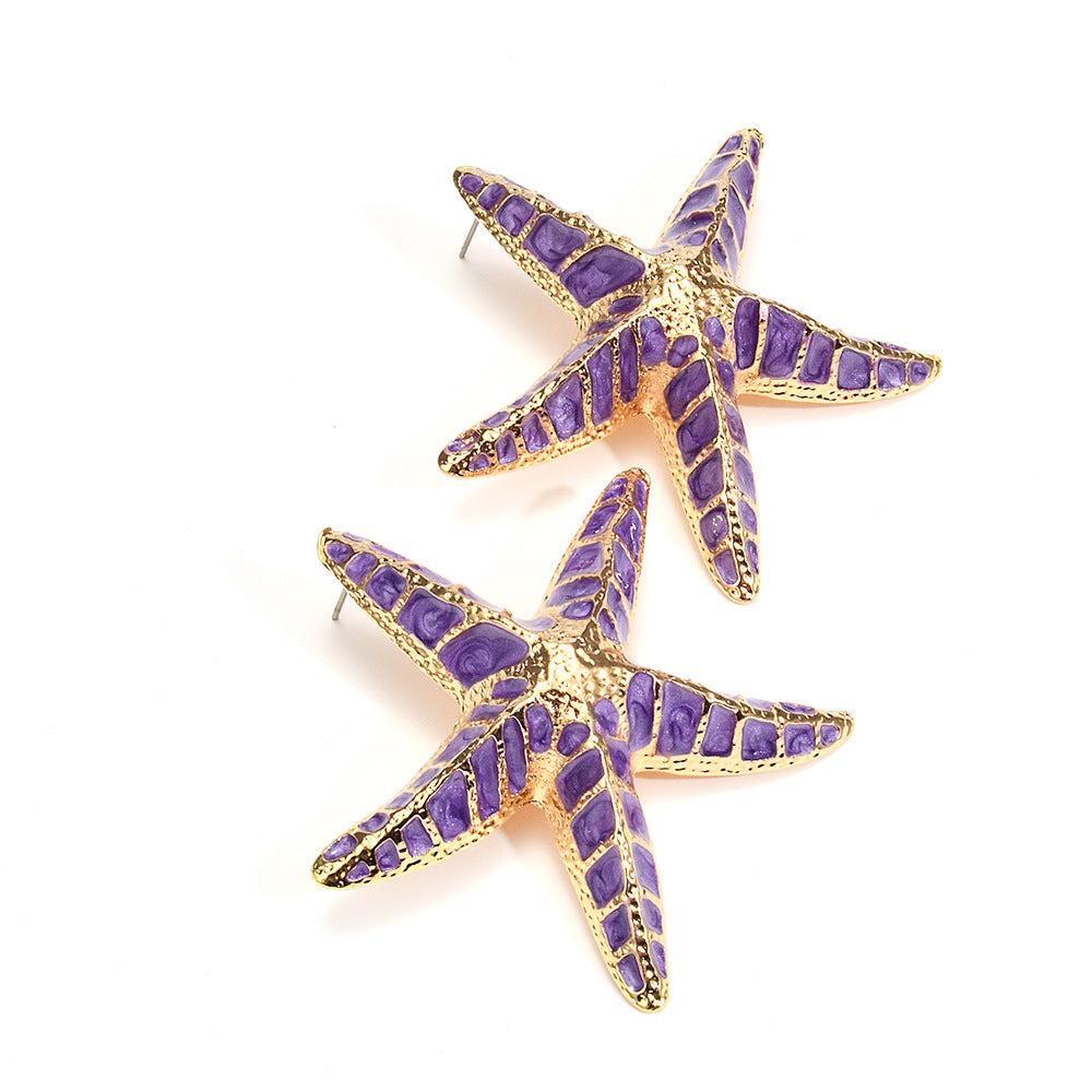 AIIZIE STARFISH EARRINGS IN PURPLE - product image