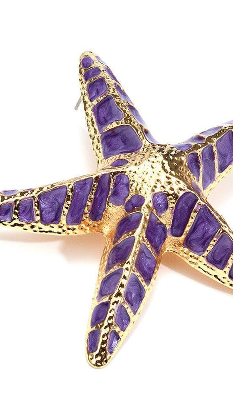 STARFISH EARRINGS IN PURPLE