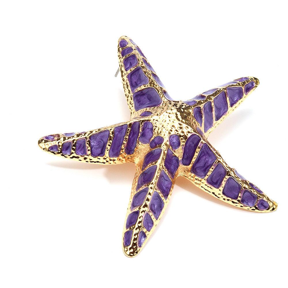 AIIZIE STARFISH EARRINGS IN PURPLE - product image