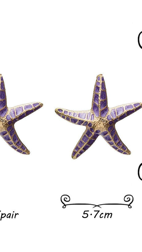 STARFISH EARRINGS IN PURPLE