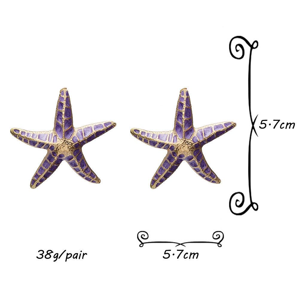 AIIZIE STARFISH EARRINGS IN PURPLE - product image