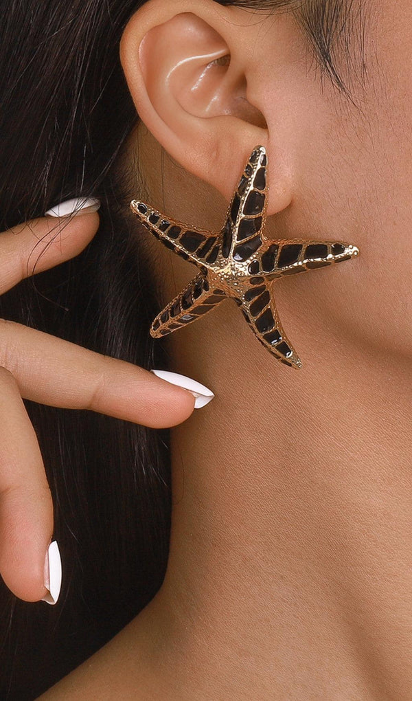 STARFISH EARRINGS IN BLACK