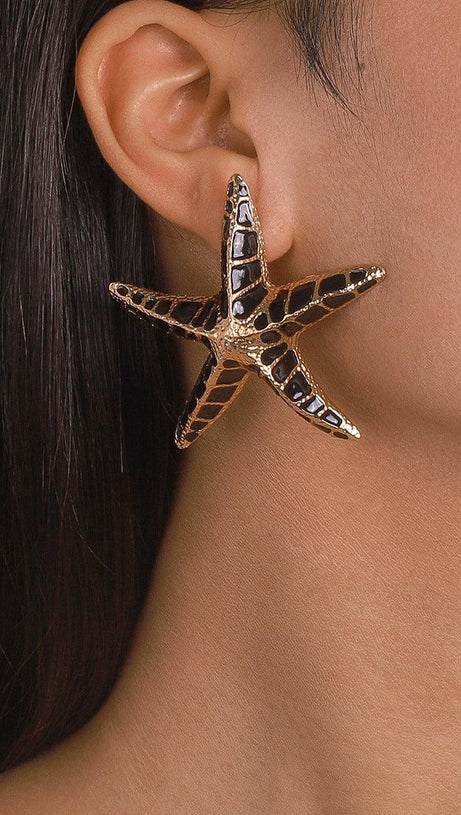 STARFISH EARRINGS IN BLACK