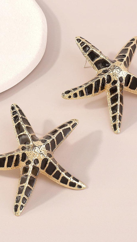STARFISH EARRINGS IN BLACK