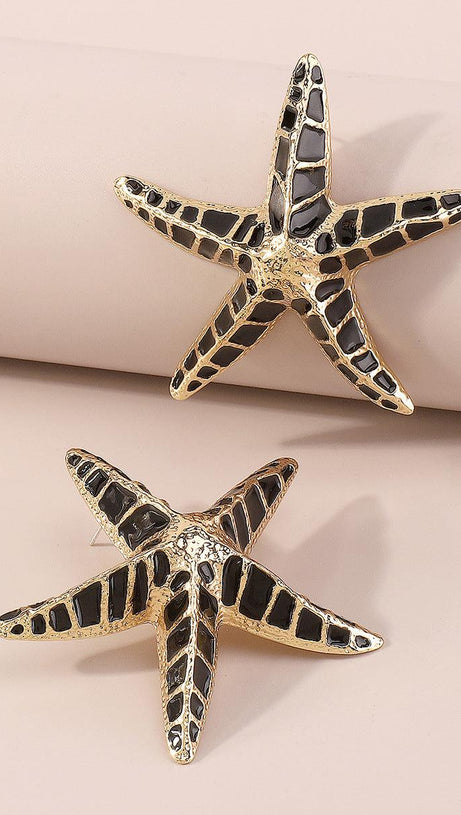 STARFISH EARRINGS IN BLACK