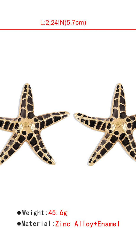 STARFISH EARRINGS IN BLACK