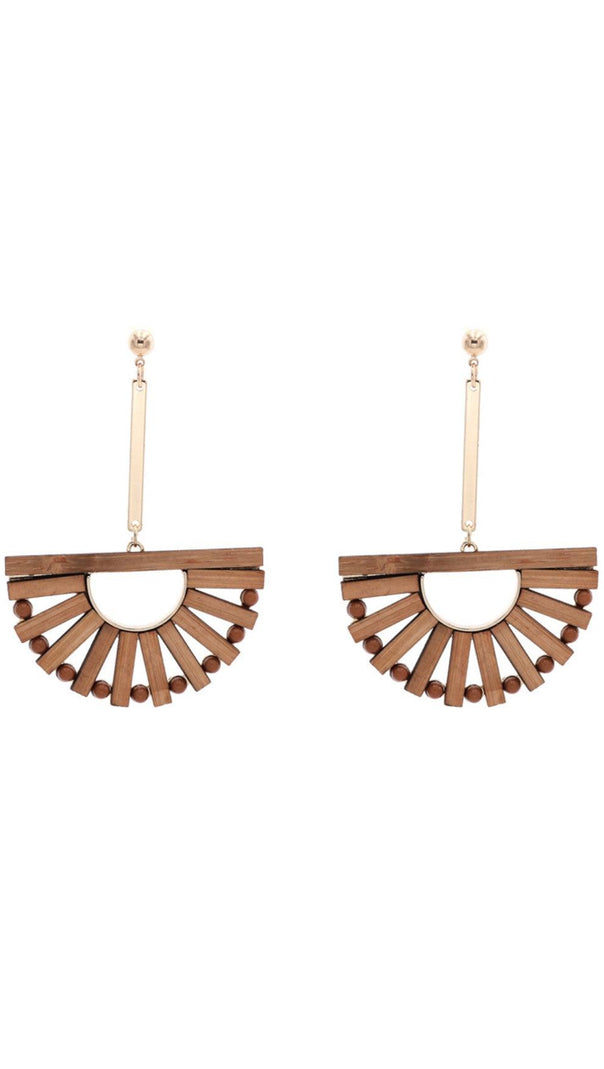 AIIZIE WOOD CUTOUT SCALLOPED EARRINGS - product image
