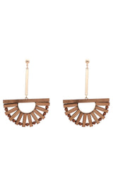 WOOD CUTOUT SCALLOPED EARRINGS