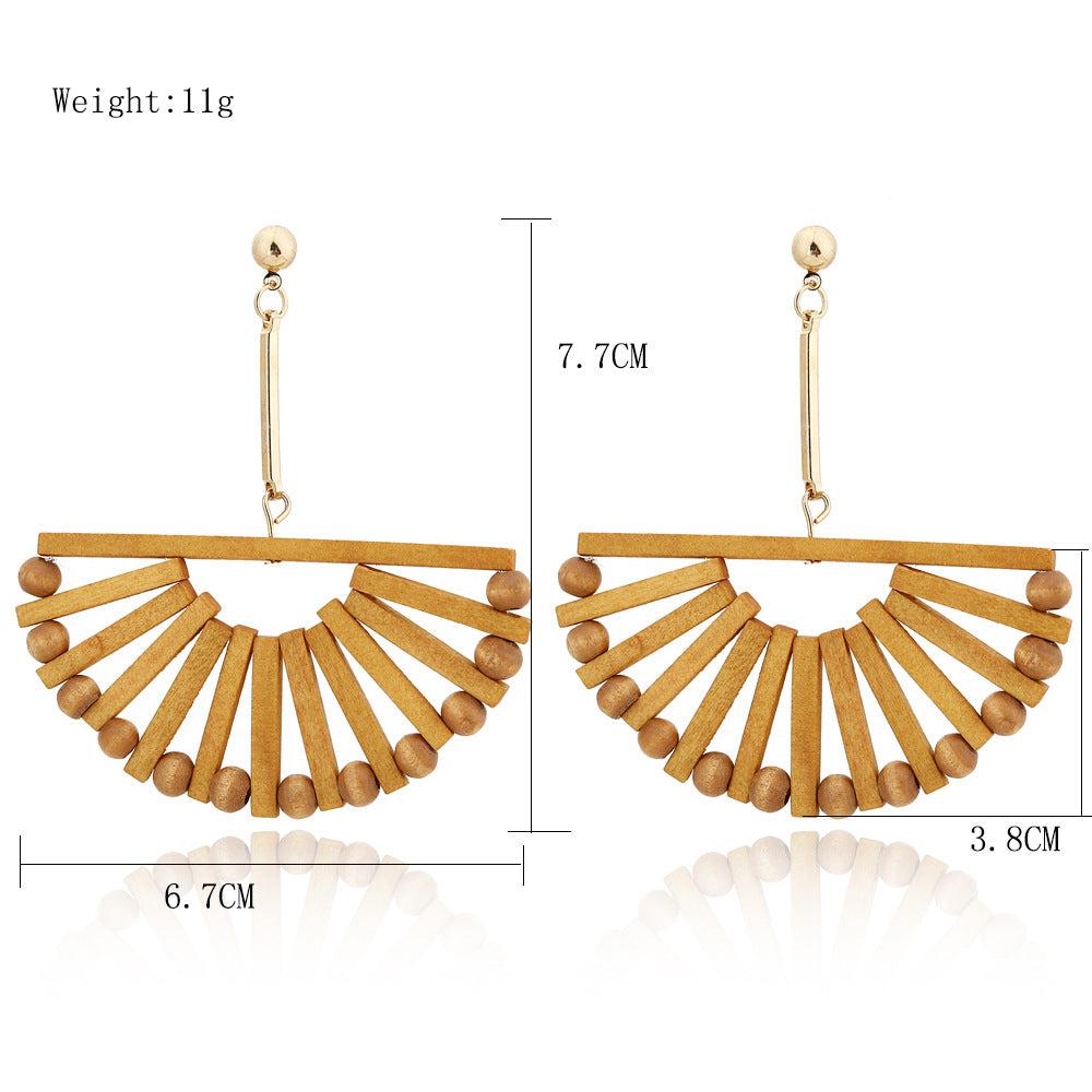 AIIZIE WOOD CUTOUT SCALLOPED EARRINGS - product image