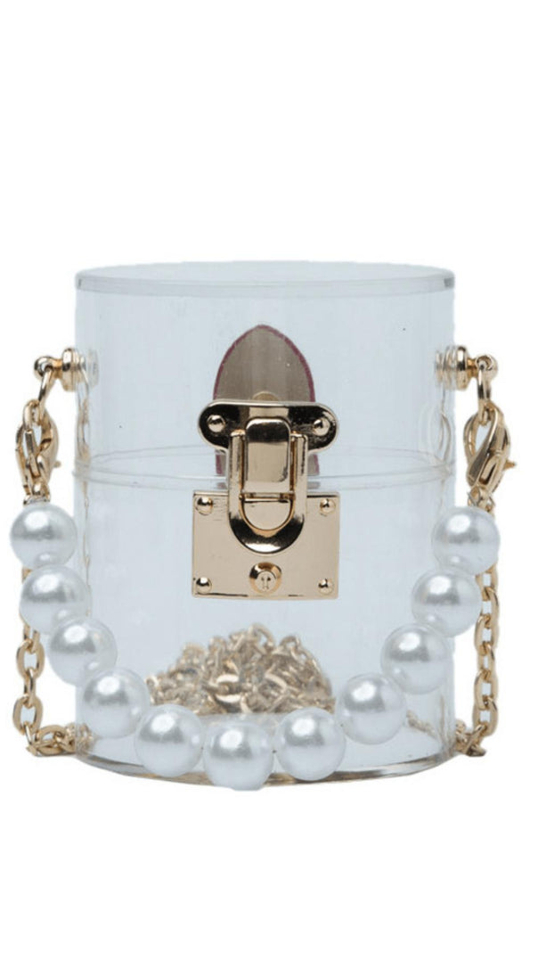 AIIZIE BLACK ACRYLIC PEARL JELLY BAG - product image