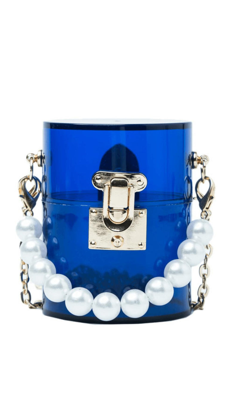 BLUE ACRYLIC PEARL JELLY BAG