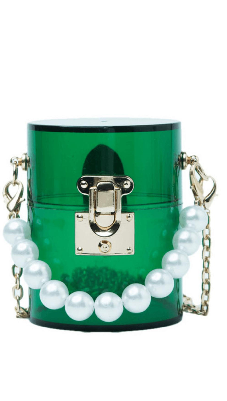 GREEN ACRYLIC PEARL JELLY BAG