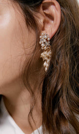 PEARL TASSEL DIAMOND EARRINGS