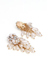 PEARL TASSEL DIAMOND EARRINGS