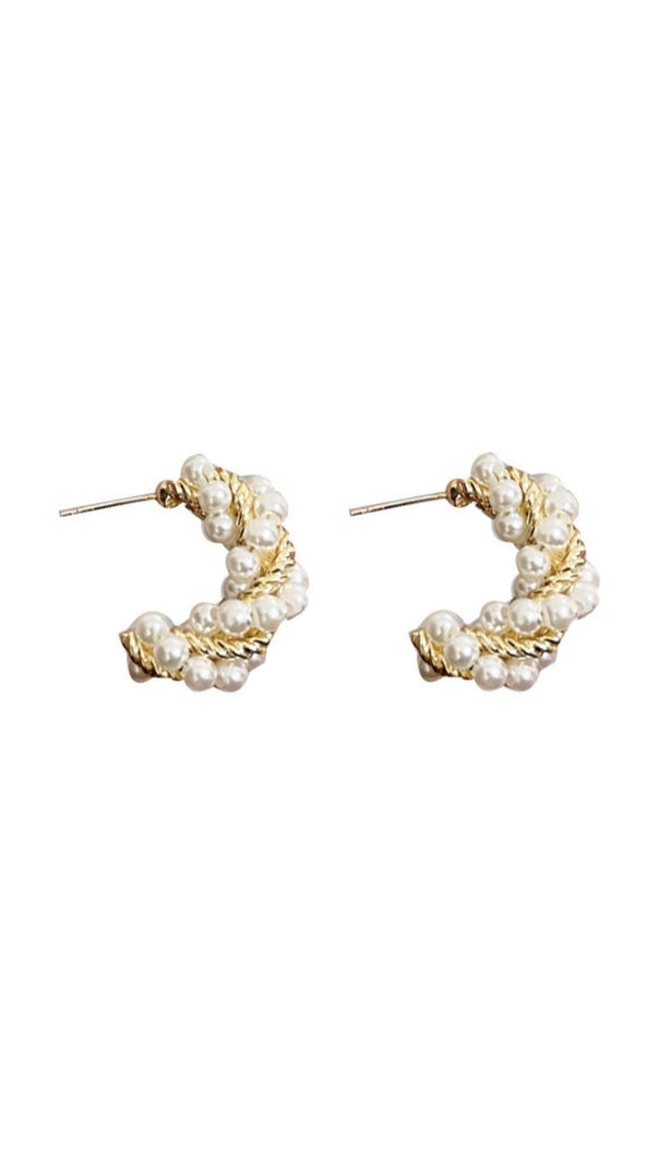 AIIZIE LIGHT LUXURY C-SHAPED PEARL EARRINGS - product image