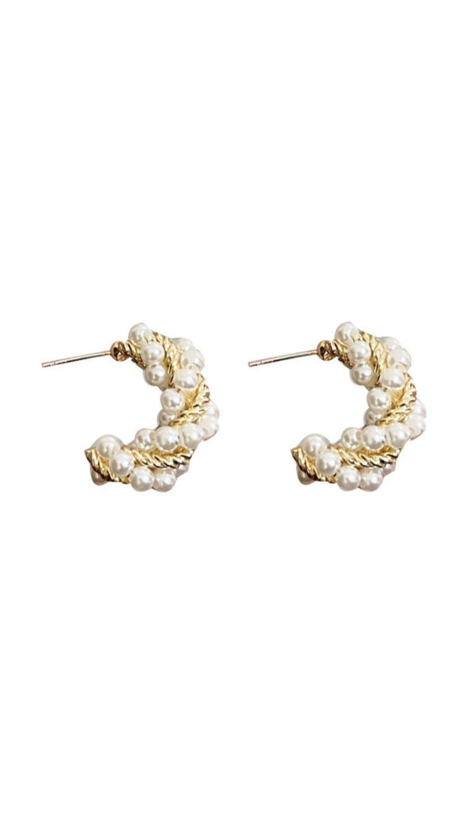 LIGHT LUXURY C-SHAPED PEARL EARRINGS