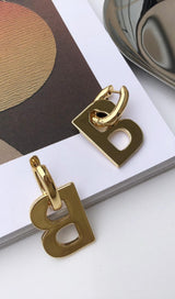 GOLD B DETACHABLE EARRINGS