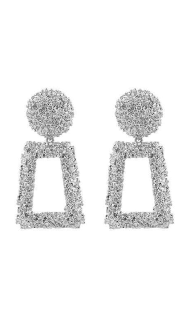 AIIZIE TEXTURED DOOR KNOCKER PLATED EARRINGS - product image