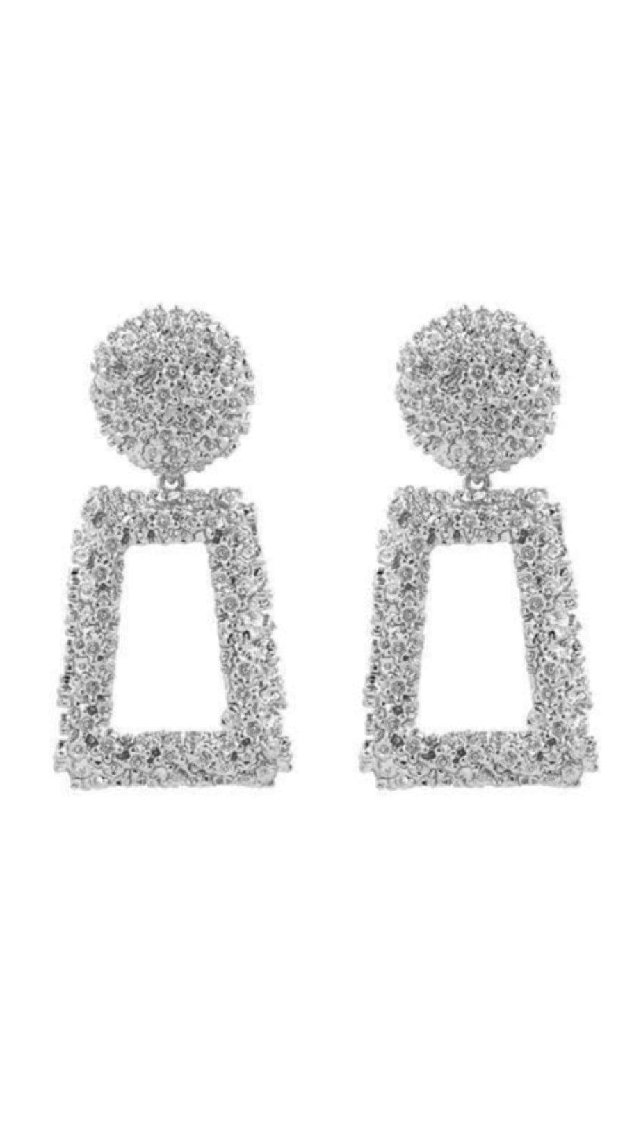 TEXTURED DOOR KNOCKER PLATED EARRINGS