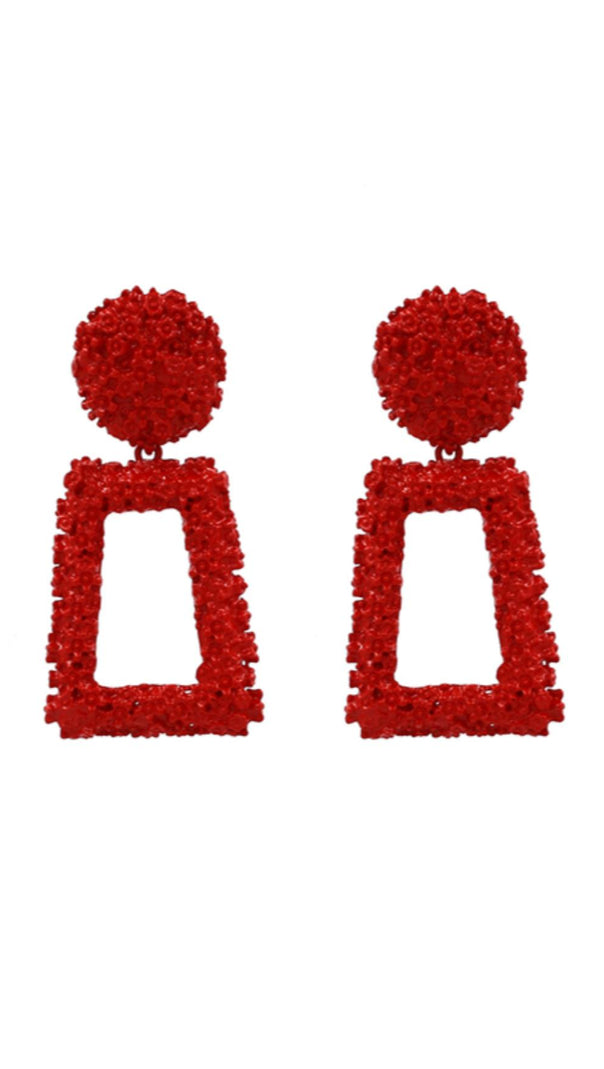 AIIZIE TEXTURED DOOR KNOCKER PLATED EARRINGS - product image