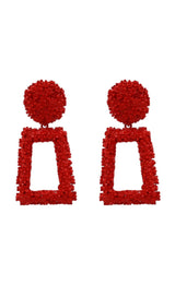 TEXTURED DOOR KNOCKER PLATED EARRINGS