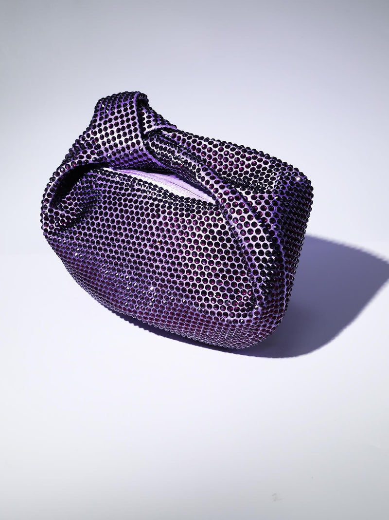 EMBELLISHED TOTE BAG IN PURPLE