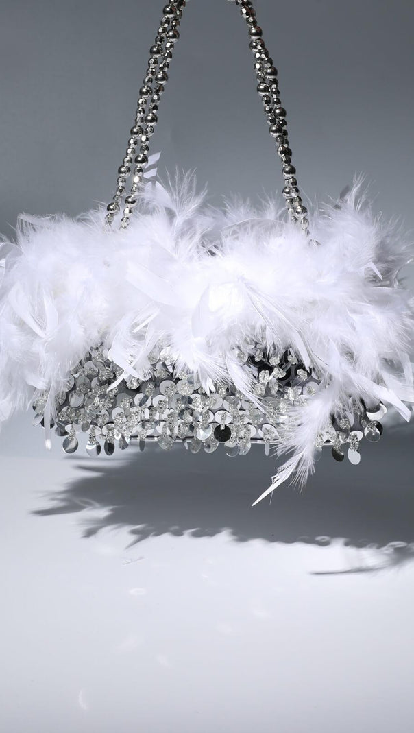 AIIZIE SEQUIN FEATHER SHOULDER BAG - product image