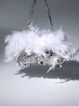 SEQUIN FEATHER SHOULDER BAG