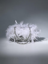 SEQUIN FEATHER SHOULDER BAG