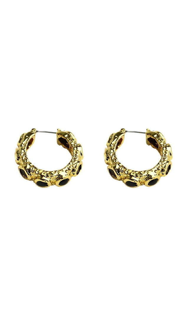 AIIZIE 18K GOLD LAPIS LAZULI HOOP EARRINGS - product image