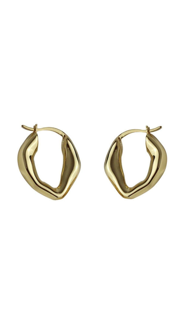 AIIZIE 18K GOLD IRREGULAR SHAPED HOOP EARRINGS - product image