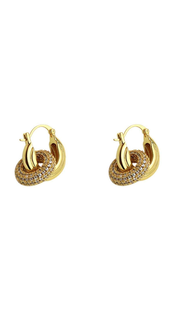 AIIZIE 18K GOLD CRYSTAL HOOP EARRINGS - product image