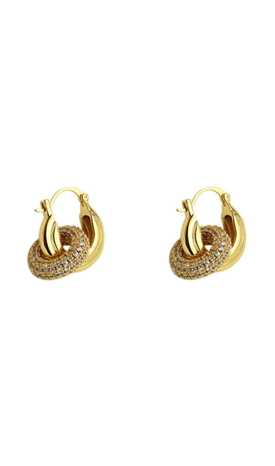 Creolen aus 18 Karat Gold mit Kristallen