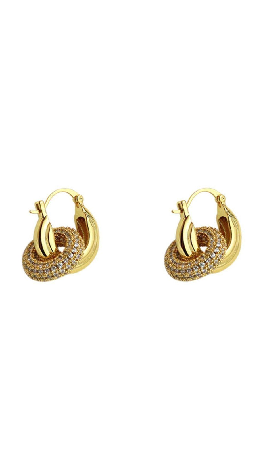18K GOLD CRYSTAL HOOP EARRINGS