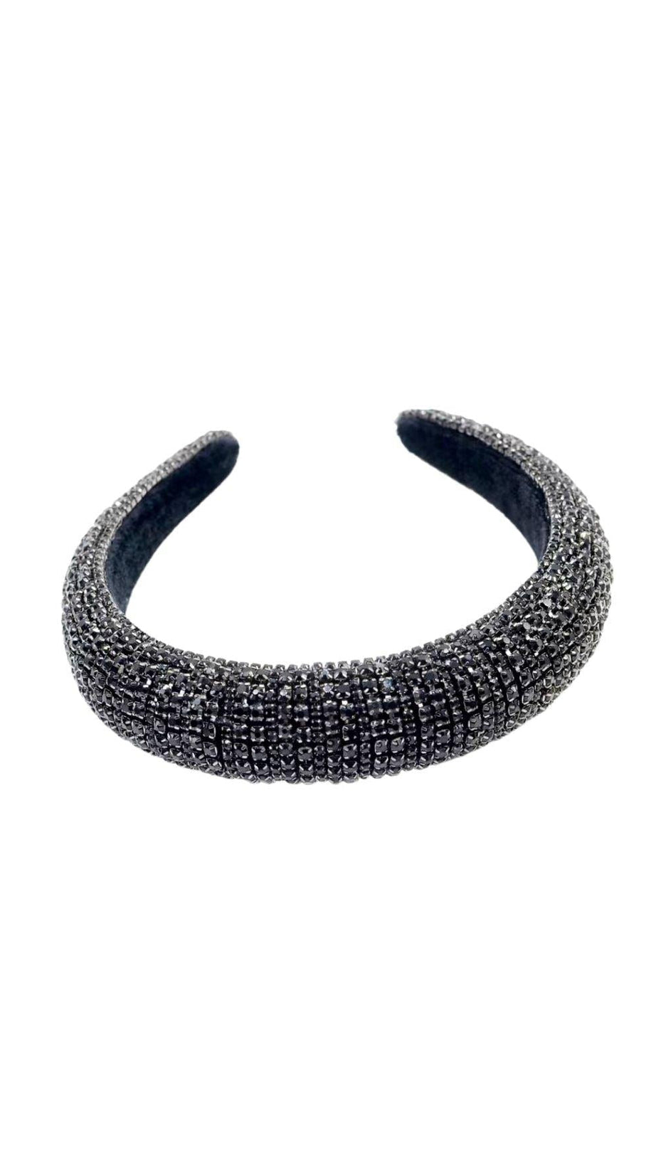BLACK CRYSATL HAIR CLASP
