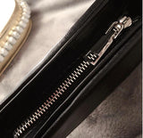 BLACK LOVE DIAMOND LEATHER CLUTCH