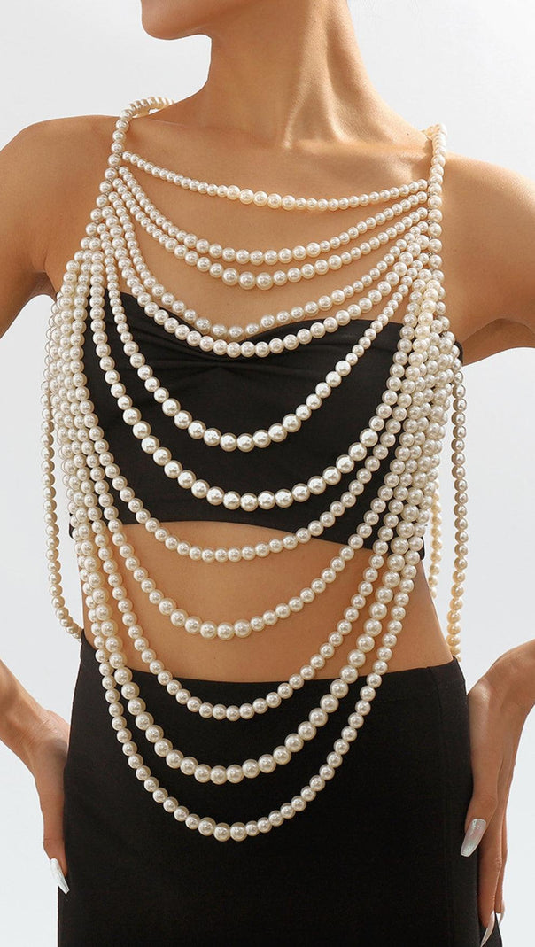 AIIZIE WHITE PEARL SHAWL TOP - product image