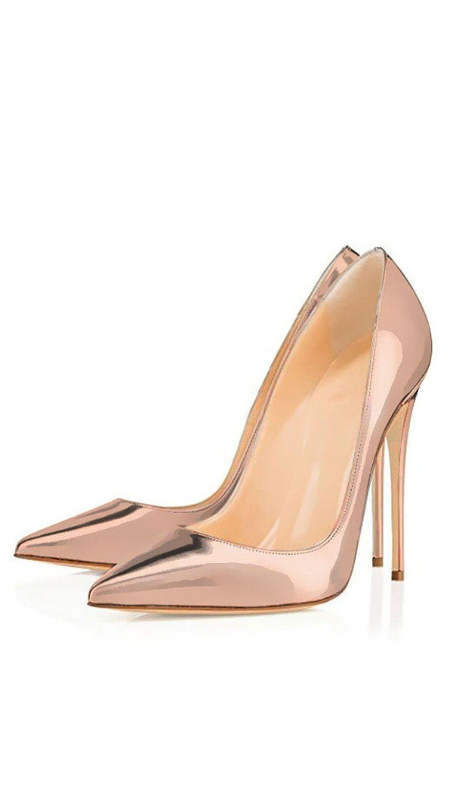 SCARPE CON TACCO A SPILLO ORO ROSA