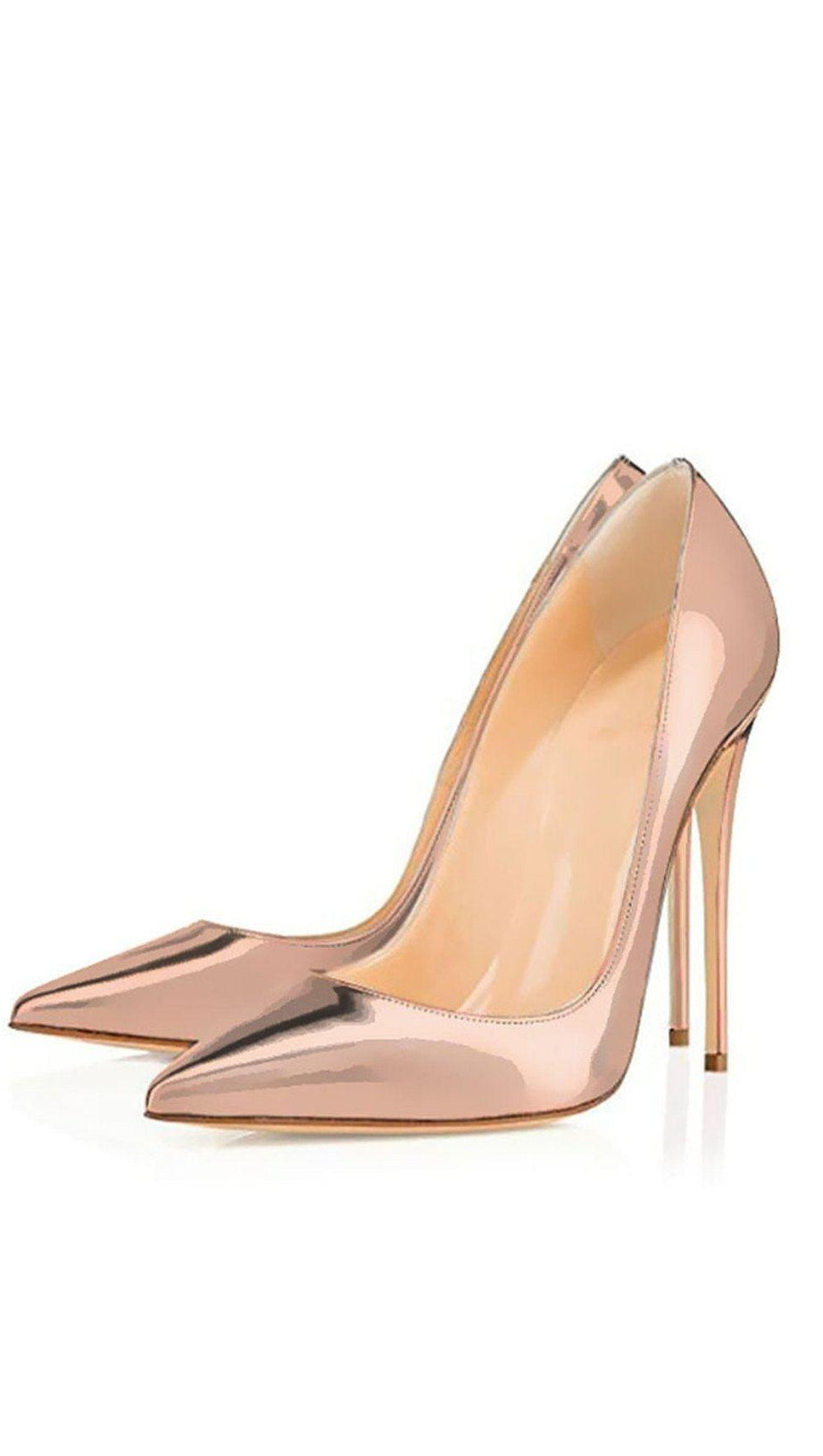 ROSÉGOLDE STILETTO-SCHUHE MIT HOHER ABSATZ