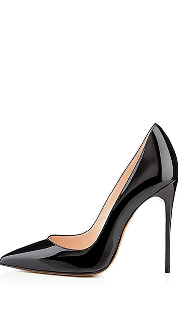 AIIZIE BLACK STILETTO HIGH HEEL SHOES - product image