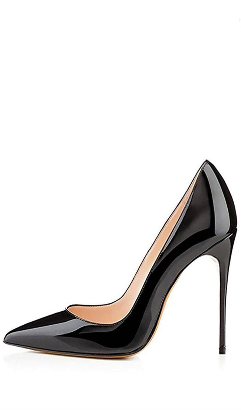 BLACK STILETTO HIGH HEEL SHOES