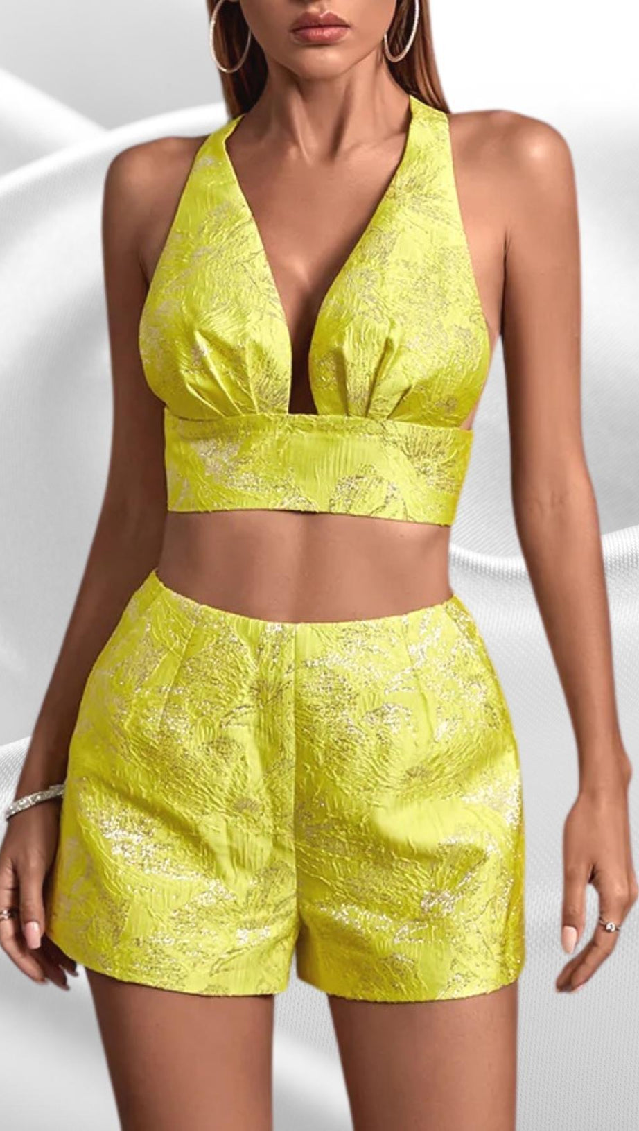 JACQUARD TWO PIECE SET IN YELLOW