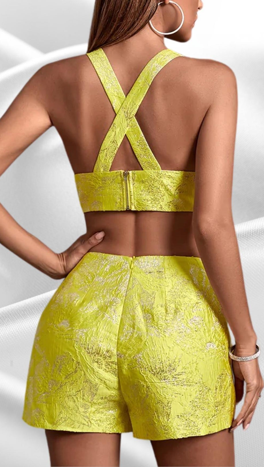 JACQUARD TWO PIECE SET IN YELLOW