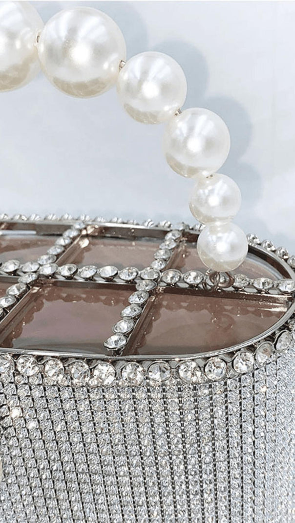 AIIZIE SLIVER PEARL LUGGAGE HANDBAG - product image